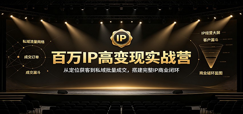 百万IP高变现实战营：从定位获客到私域批量成交，搭建完整IP商业闭环-智富思维学堂
