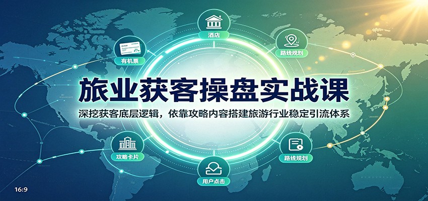 旅业获客操盘实战课：深挖获客底层逻辑，依靠攻略内容搭建旅游行业稳定引流体系-智富思维学堂
