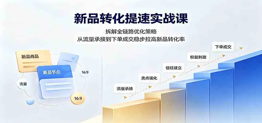 新品转化提速实战课：拆解全链路优化策略，从流量承接到下单成交稳步拉高新品转化率-智富思维学堂