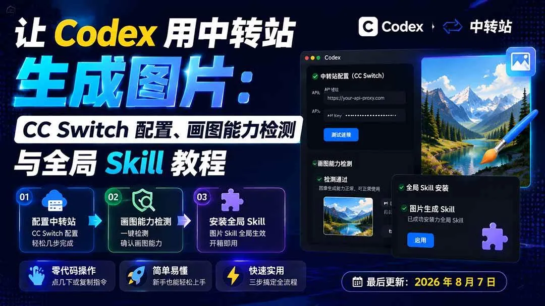 （19777期）让 Codex 用中转站生成图片：CC Switch 配置、画图能力检测与全局 Skill 教程-智富思维学堂