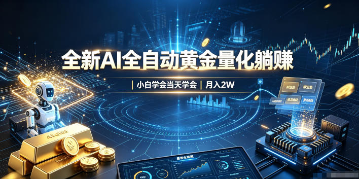 全新AI全自动黄金量化躺賺：小白学会当天学会，月入2W！【揭秘】-智富思维学堂