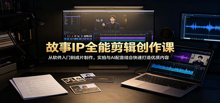 故事IP全能剪辑创作课：从软件入门到成片制作，实拍与AI配音结合快速打造优质内容-智富思维学堂