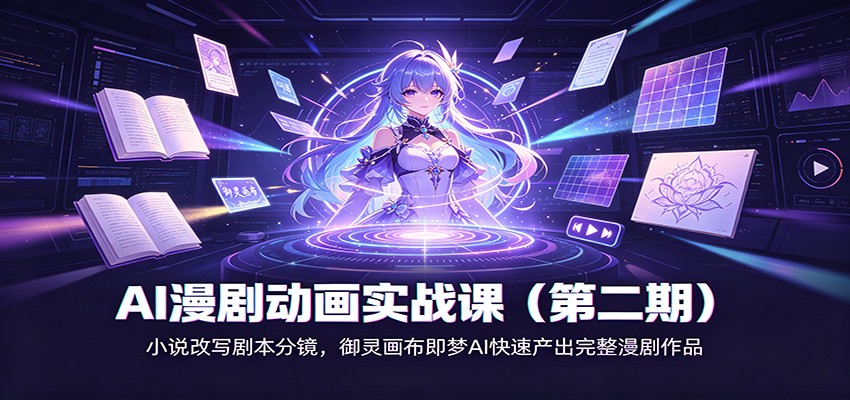 AI漫剧动画实战课(第二期)：小说改写剧本分镜，御灵画布即梦AI快速产出完整漫剧作品-智富思维学堂