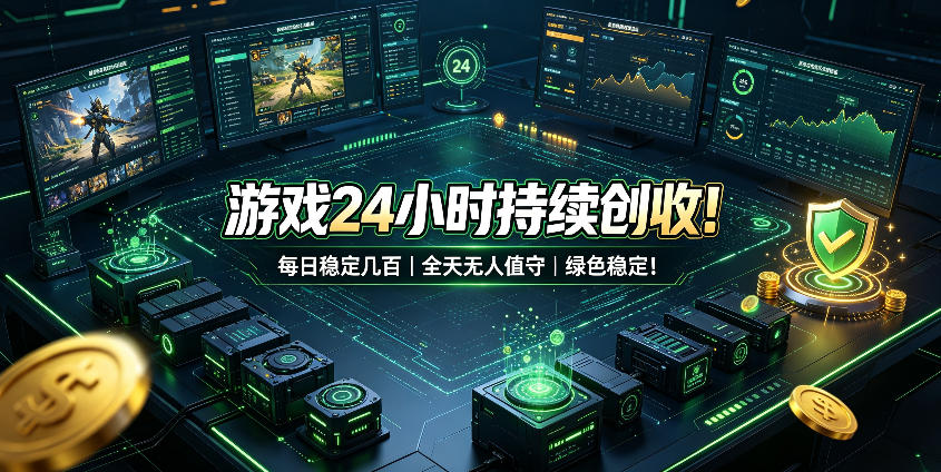 游戏24小时持续创收!每日稳定几百,全天无人值守,绿色稳定!【揭秘】-智富思维学堂