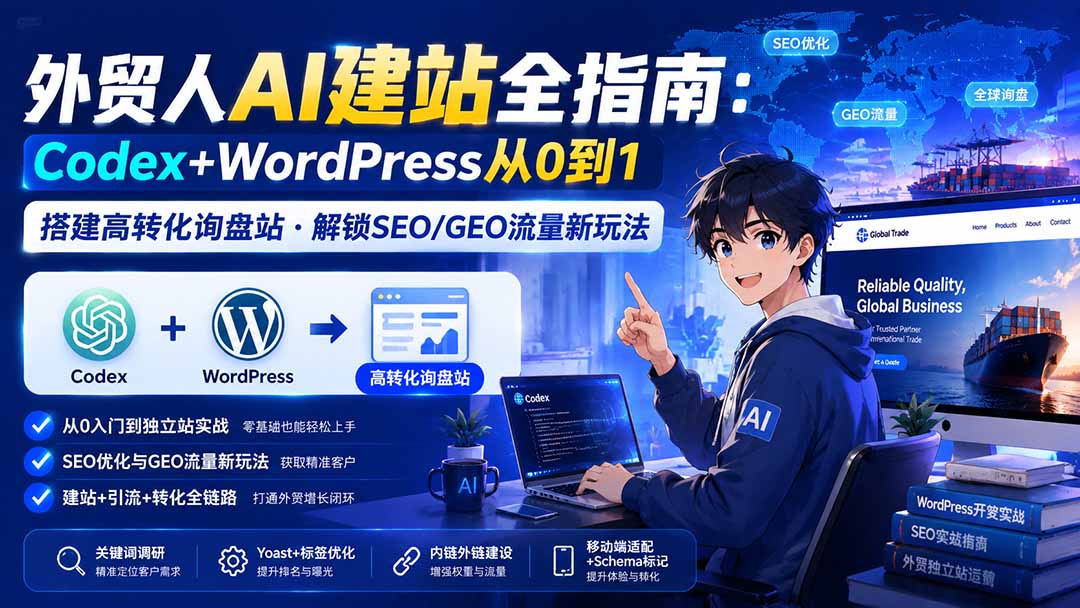 图片[2]-外贸人AI建站全指南：Codex+WordPress从0到1·搭建高转化询盘站·解锁SEO/GEO流量新玩法-更新-智富思维学堂