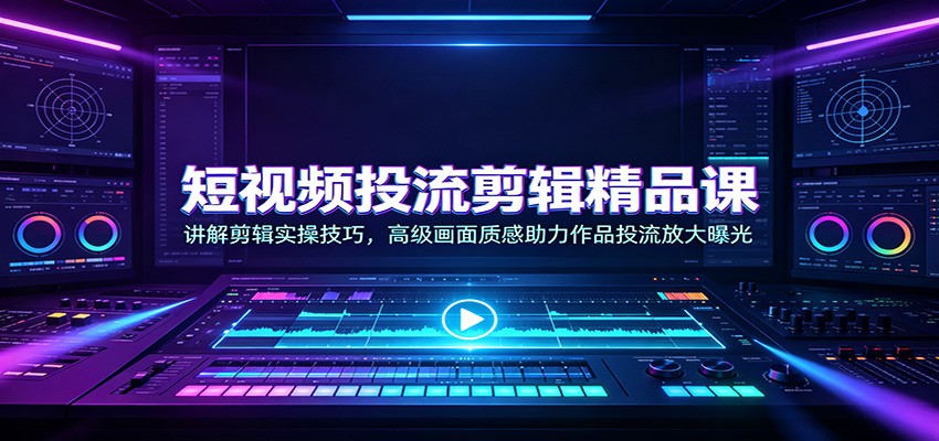 短视频投流剪辑精品课：讲解剪辑实操技巧，高级画面质感助力作品投流放大曝光-智富思维学堂