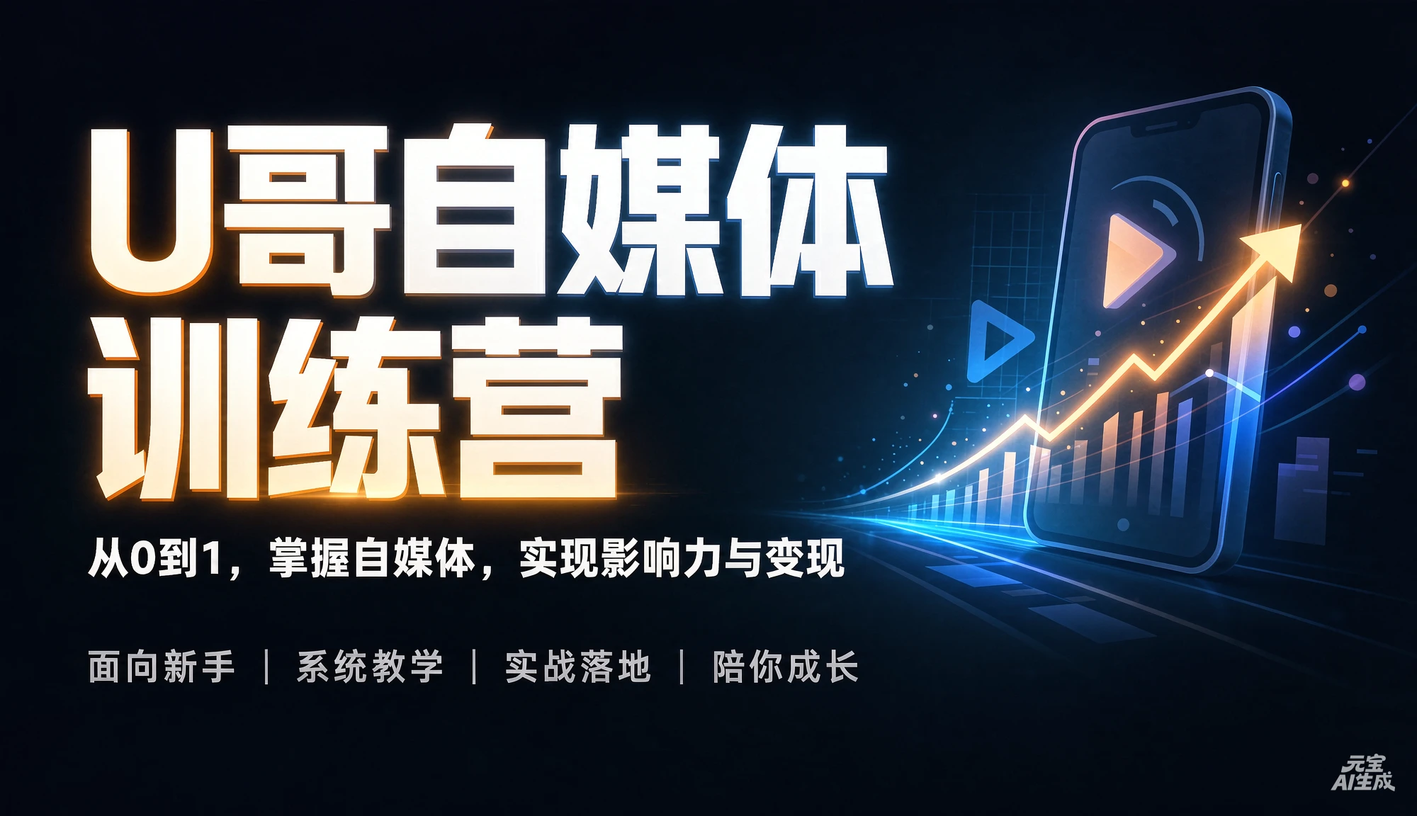 【精】U哥自媒体训练营,从0到1,掌握自媒体,实现影响力与变现-智富思维学堂