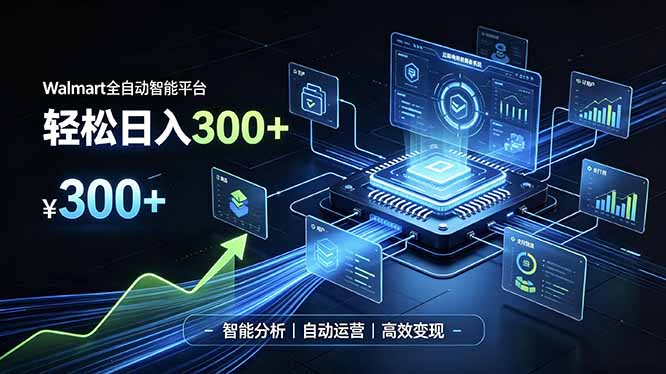 Walmart全自动智能平台，轻松日入300+一站式跨境智能运营工具。无需复杂实操-智富思维学堂