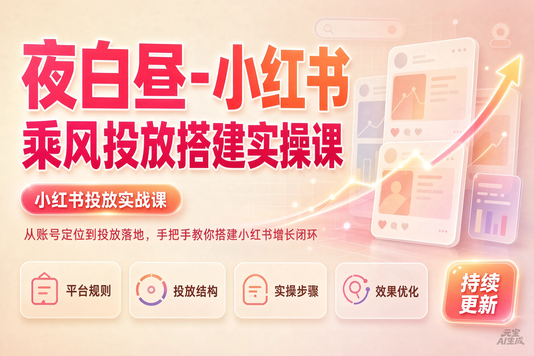 【精】夜白昼-小红书乘风投放实操课,开户返点标准投搭建莱卡定向,新店建模撬动笔记自然流量-智富思维学堂
