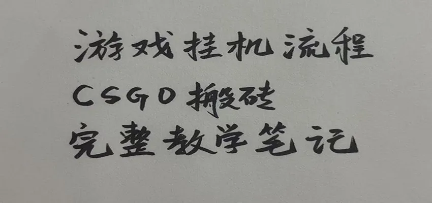 游戏挂机全流程笔记分享,CSGO游戏搬砖,小白看了当天学会见收益-智富思维学堂
