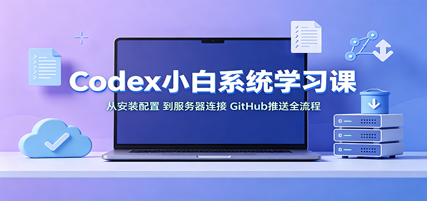 Codex小白系统学习课：小从安装配置，到服务器连接、GitHub推送全流程-智富思维学堂