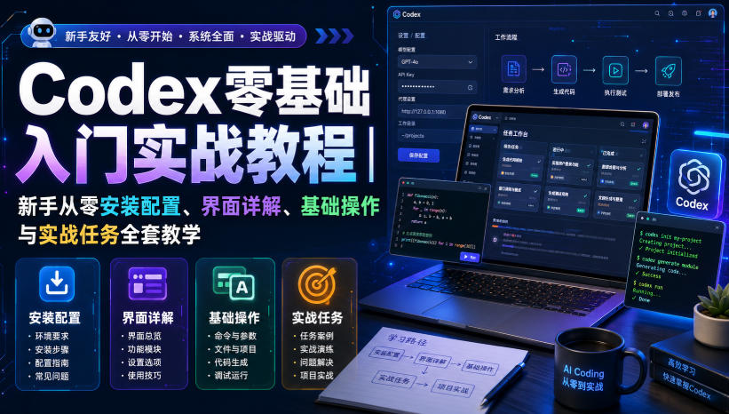 Codex零基础入门实战教程|新手从零安装配置、界面详解、基础操作与实战任务全套教学-智富思维学堂