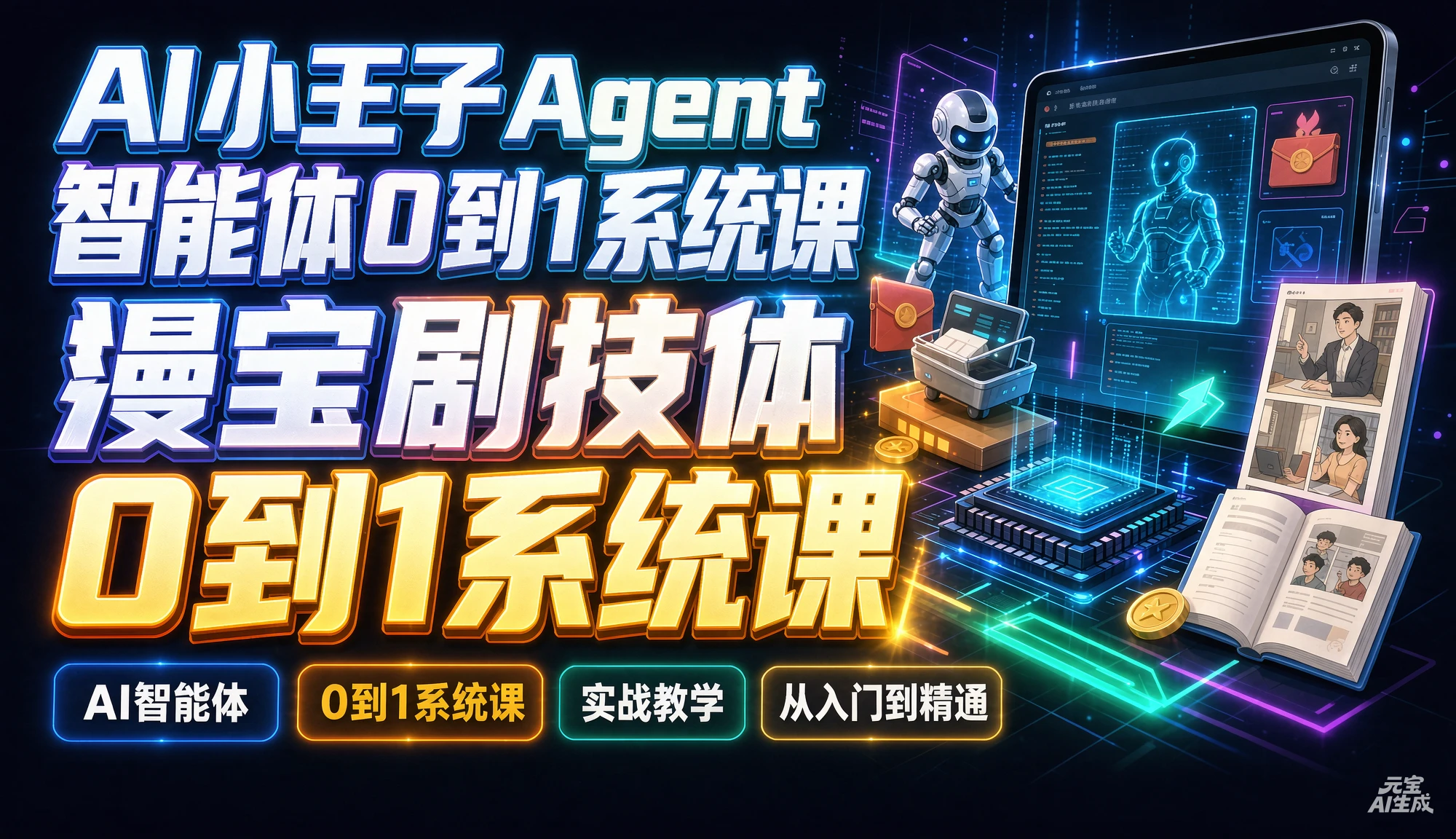 【精】AI小王子Agent智能体0到1系统课,AI智能体实战教学从入门到精通-智富思维学堂