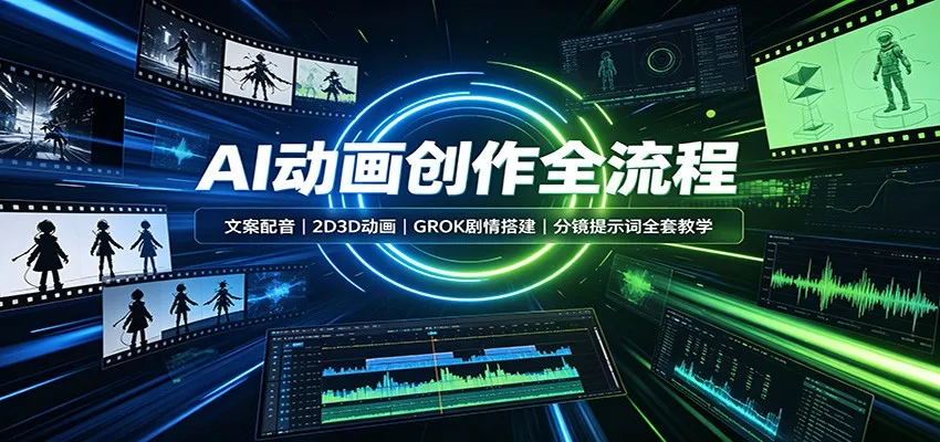 AI动画创作全流程：文案配音，2D3D动画，GROK剧情搭建，分镜提示词全套教学-智富思维学堂