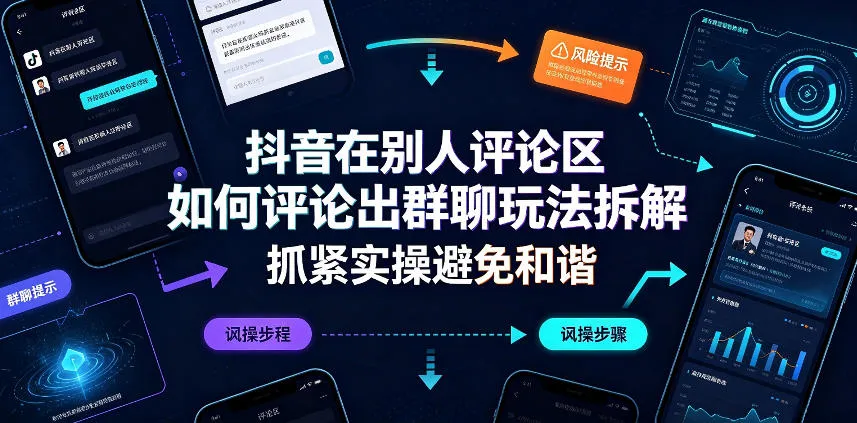 抖音在别人评论区如何评论出群聊玩法拆解,抓紧实操避免和谐-智富思维学堂