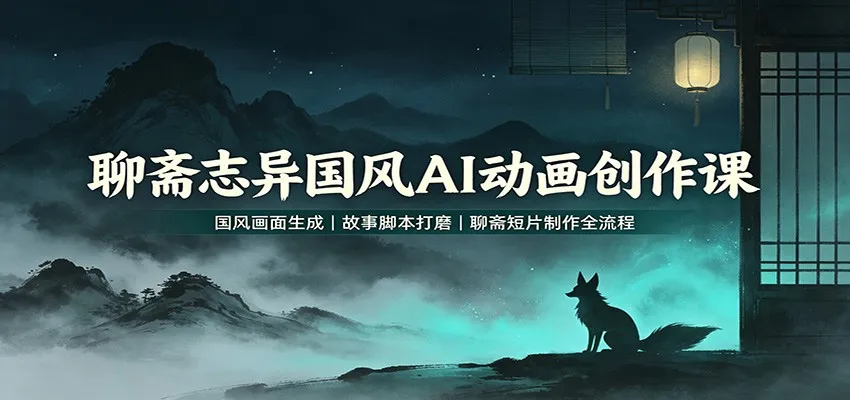 聊斋志异国风AI动画创作课：国风画面生成，故事脚本打磨，聊斋短片制作全流程-智富思维学堂