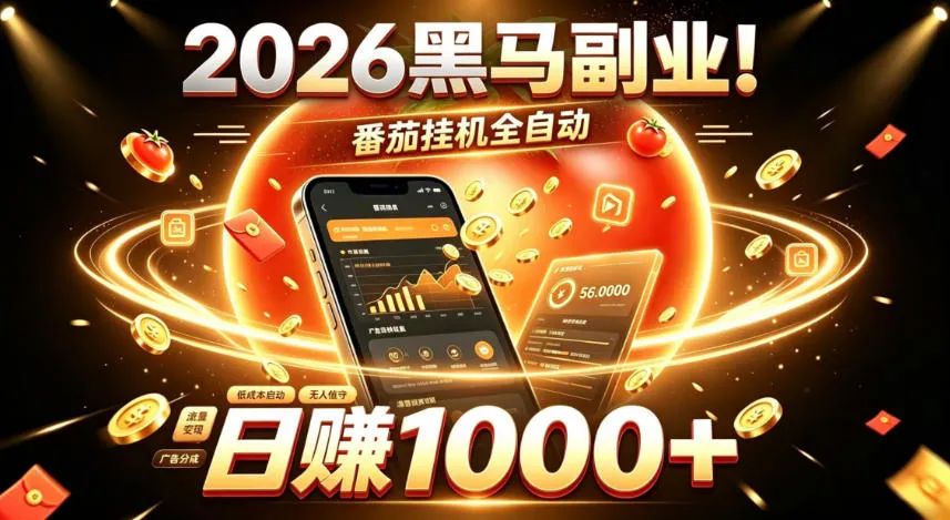 2026黑马副业!番茄挂G全自动日入1000+,操作最简单、门槛最低的线上轻资产项目【揭秘】-智富思维学堂
