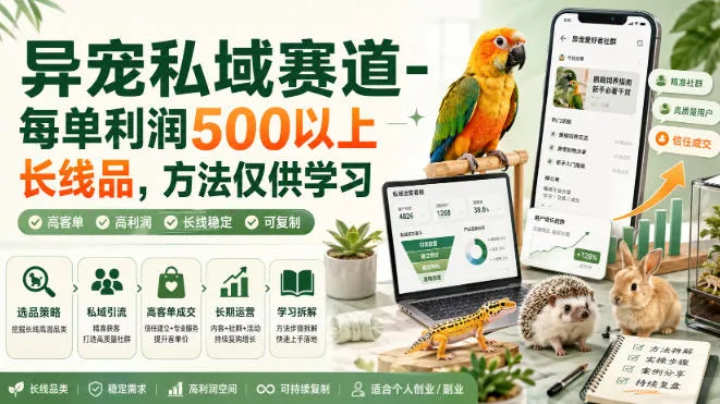 异宠私域赛道-每单利润500以上长线品,方法仅供学习-智富思维学堂