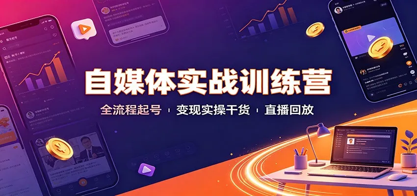 自媒体实战训练营：全流程起号变现实操干货直播回放-智富思维学堂