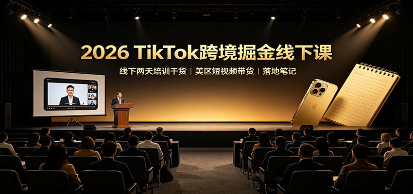 2026 TikTok跨境掘金线下课：线下两天培训干货，美区短视频带货落地笔记-智富思维学堂