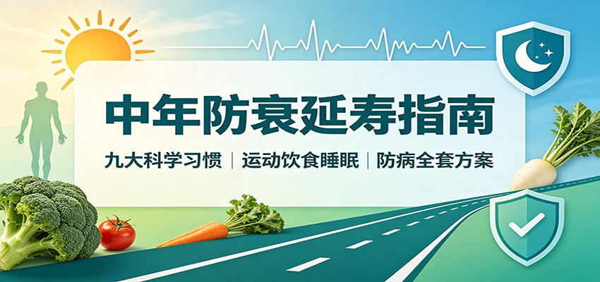 中年防衰延寿指南：九大科学习惯，运动饮食睡眠防病全套方案-智富思维学堂