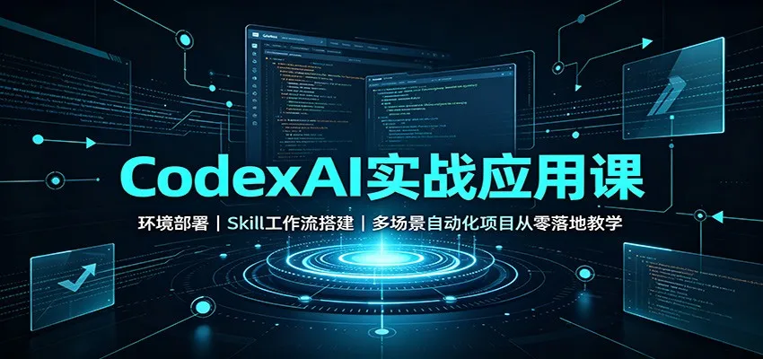 CodexAI实战应用课：环境部署Skill工作流搭建，多场景自动化项目从零落地教学-智富思维学堂