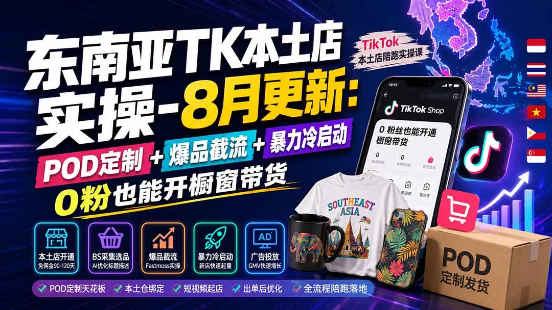 图片[2]-东南亚TK本土店实操-8月更新：POD定制+爆品截流+暴力冷启动，0粉也能开橱窗带货-智富思维学堂