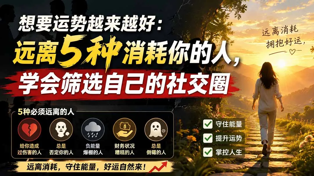 付费文章：想要运势越来越好：远离5种消耗你的人，学会筛选自己的社交圈-智富思维学堂