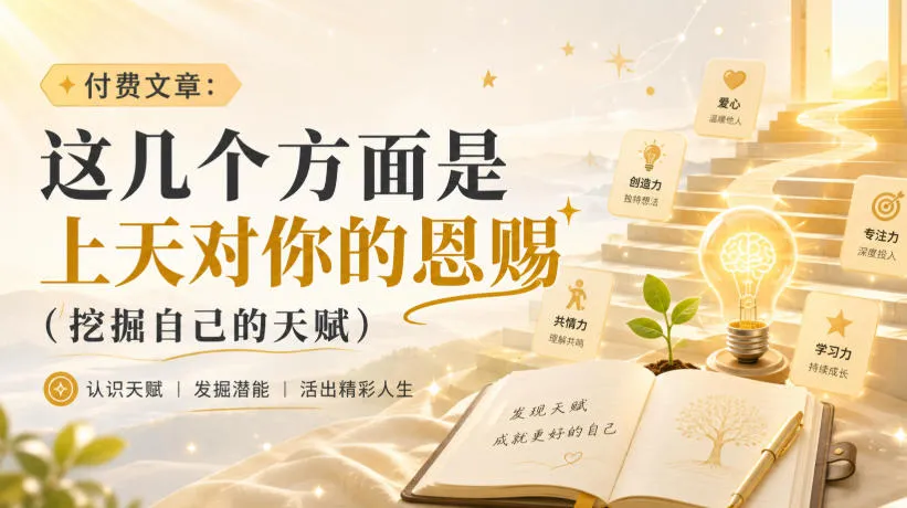 付费文章:这几个方面是上天对你的恩赐(挖掘自己的天赋)-智富思维学堂