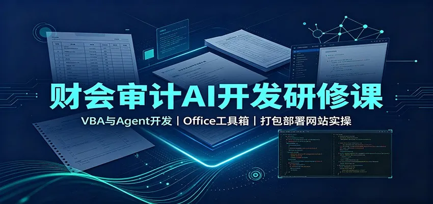 财会审计AI开发研修课：VBA与Agent开发，Office工具箱，打包部署网站实操-智富思维学堂