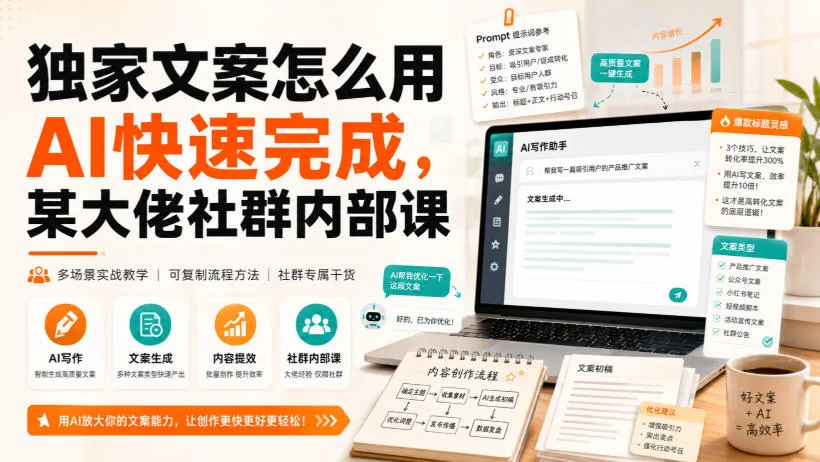 独家文案怎么用AI快速完成,某大佬社群内部课-智富思维学堂