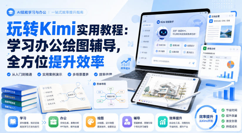 玩转Kimi实用教程：学习办公绘图辅导，全方位提升效率-智富思维学堂