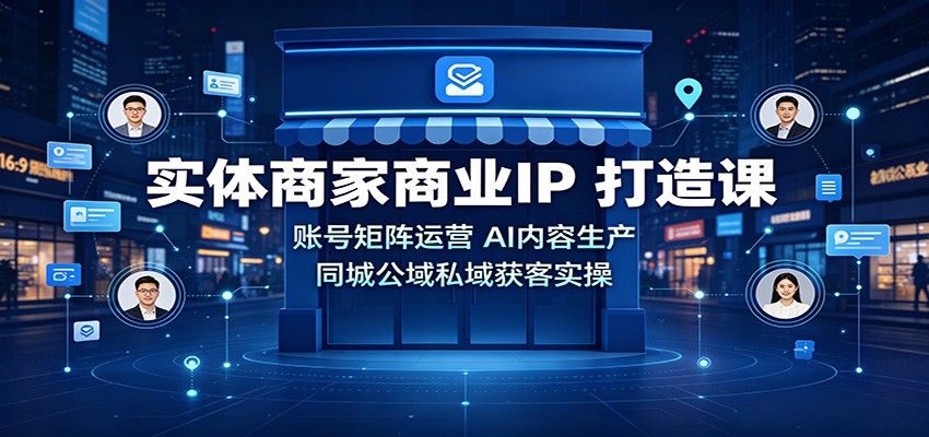 实体商家商业IP打造课：账号矩阵运营，AI内容生产，同城公域私域获客实操-智富思维学堂