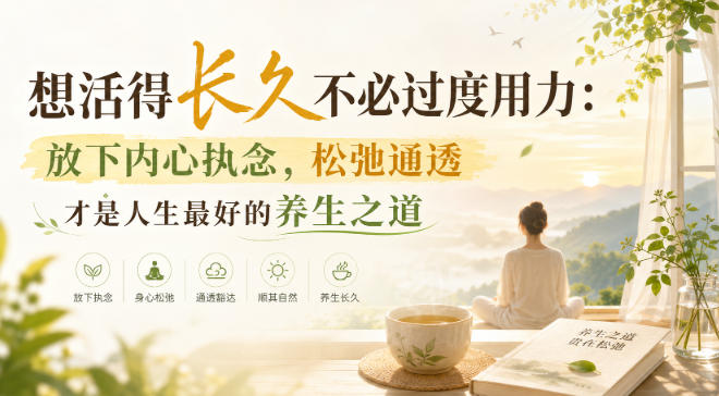 付费文章:想活得长久不必过度用力:放下内心执念,松弛通透才是人生最好的养生之道-智富思维学堂
