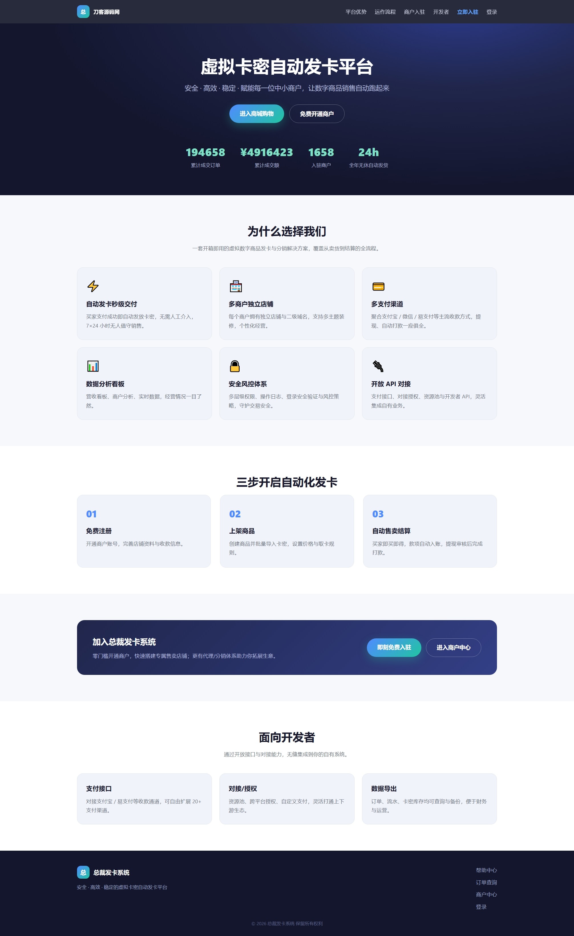 总裁自动发卡系统源码-智富思维学堂