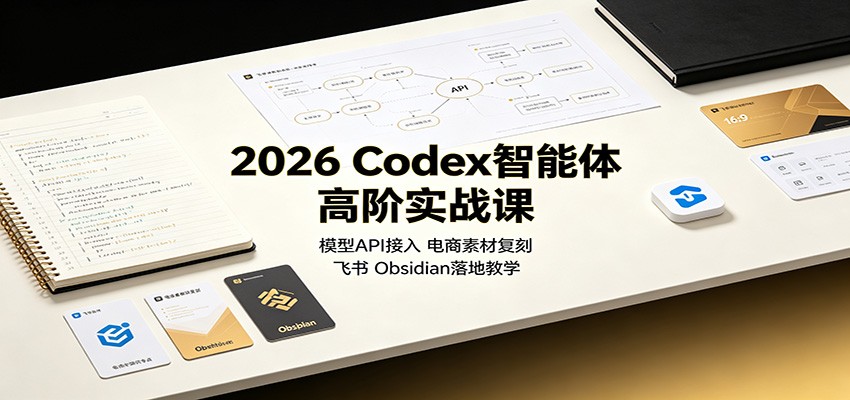 2026 Codex智能体高阶实战课：模型API接入，电商素材复刻，飞书Obsidian落地教学-智富思维学堂