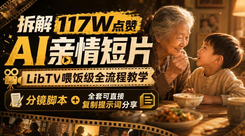 拆解117W点赞AI亲情短片，LibTV喂饭级全流程教学，分镜脚本+全套可直接复制提示词分享-智富思维学堂