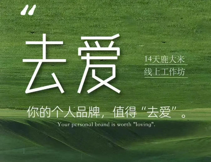 去爱14天鹿大米线上工作坊,你的个人品牌,值得“去爱”-智富思维学堂