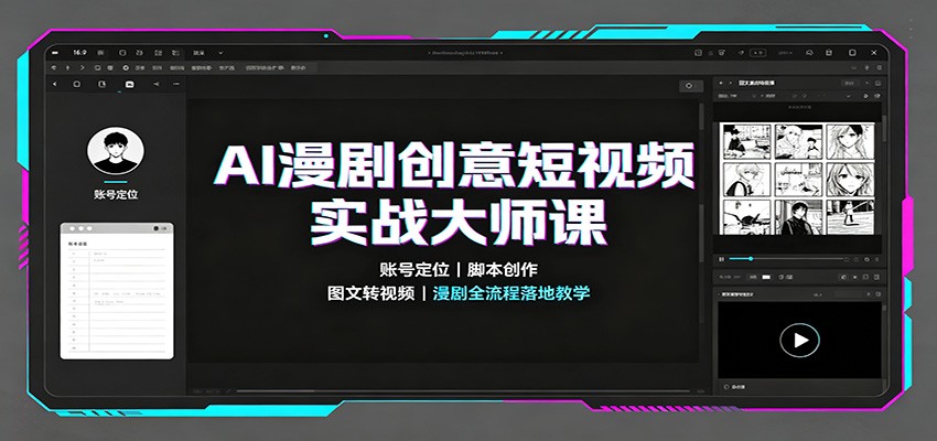 AI漫剧创意短视频实战大师课：账号定位脚本创作，图文转视频，漫剧全流程落地教学-智富思维学堂