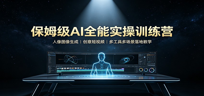 保姆级AI全能实操训练营：人像图像生成，创意短视频，多工具多场景落地教学-智富思维学堂