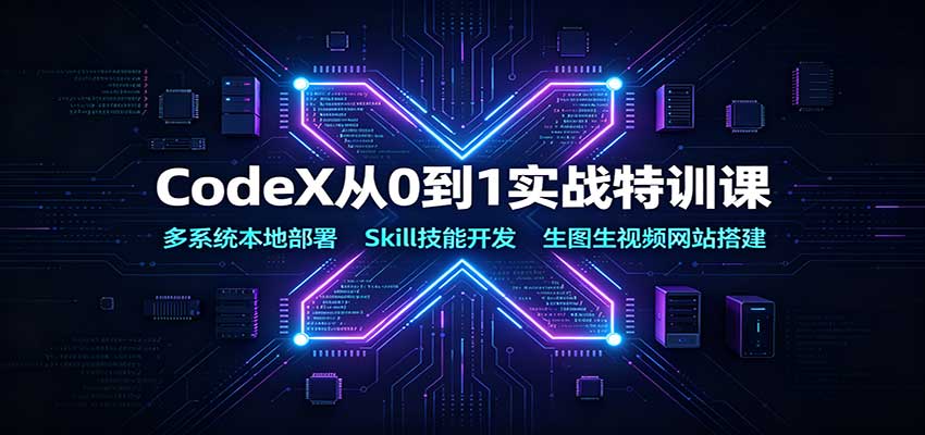 CodeX从0到1实战特训课:多系统本地部署,Skill技能开发,生图生视频网站搭建-智富思维学堂