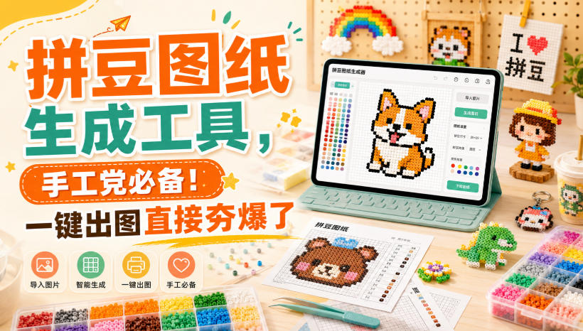 拼豆图纸生成工具,手工党必备!一键出图直接夯爆了-智富思维学堂