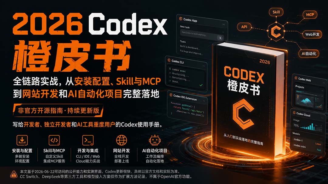 2026Codex橙皮书：全链路实战，从安装配置、Skill与MCP到网站开发和AI自动化项目完整落地-智富思维学堂