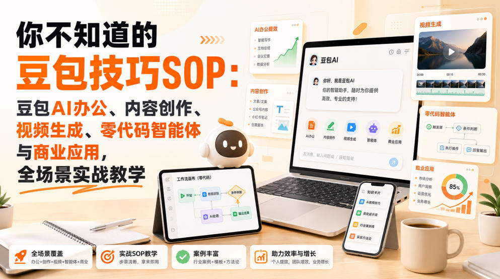 你不知道的豆包技巧SOP:豆包AI办公、内容创作、视频生成、零代码智能体与商业应用,全场景实战教学-智富思维学堂