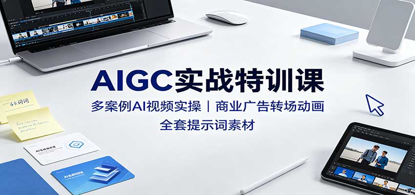 AIGC实战特训课：多案例AI视频实操，商业广告转场动画，全套提示词素材-智富思维学堂