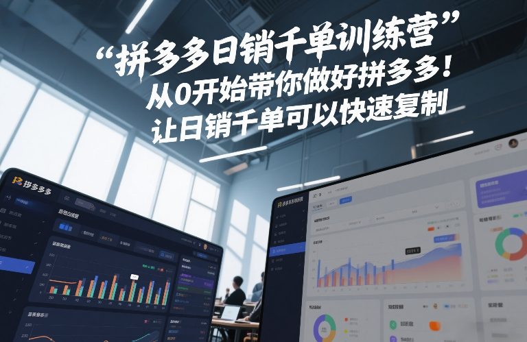 拼多多日销千单训练营,从0开始带你做好拼多多,让日销千单可以快速复制(更新26年8月)-智富思维学堂