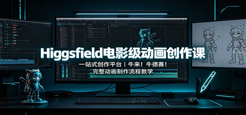Higgsfield电影级动画创作课：一站式创作平台，牛来！牛德赛！完整动画制作流程教学-智富思维学堂