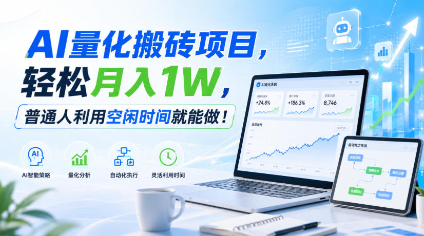 AI量化搬砖项目,轻松月入1W,普通人利用空闲时间就能做!【揭秘】-智富思维学堂