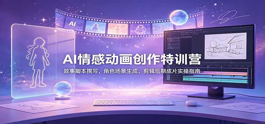 AI情感动画创作特训营：故事脚本撰写，角色场景生成，剪辑后期成片实操指南-智富思维学堂