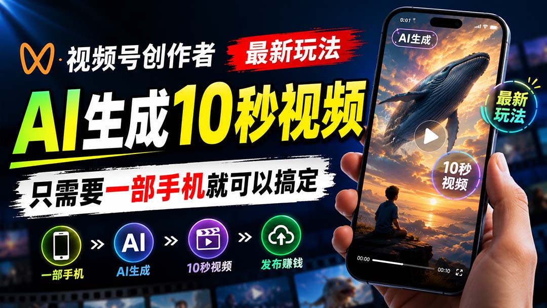图片[2]-视频号创作者最新玩法，AI生成10秒视频，只需要一部手机就可以搞定-智富思维学堂
